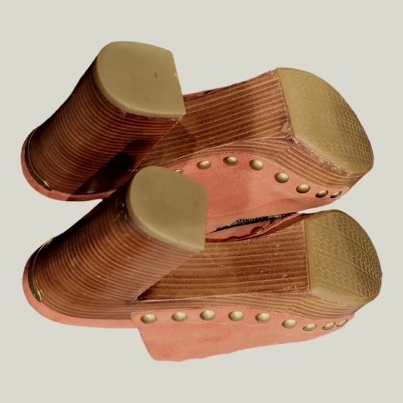 Michael Kors Women's Westley Suede Platform Stacked Heels Peep Toes Mules 7 - Picture 4 of 11